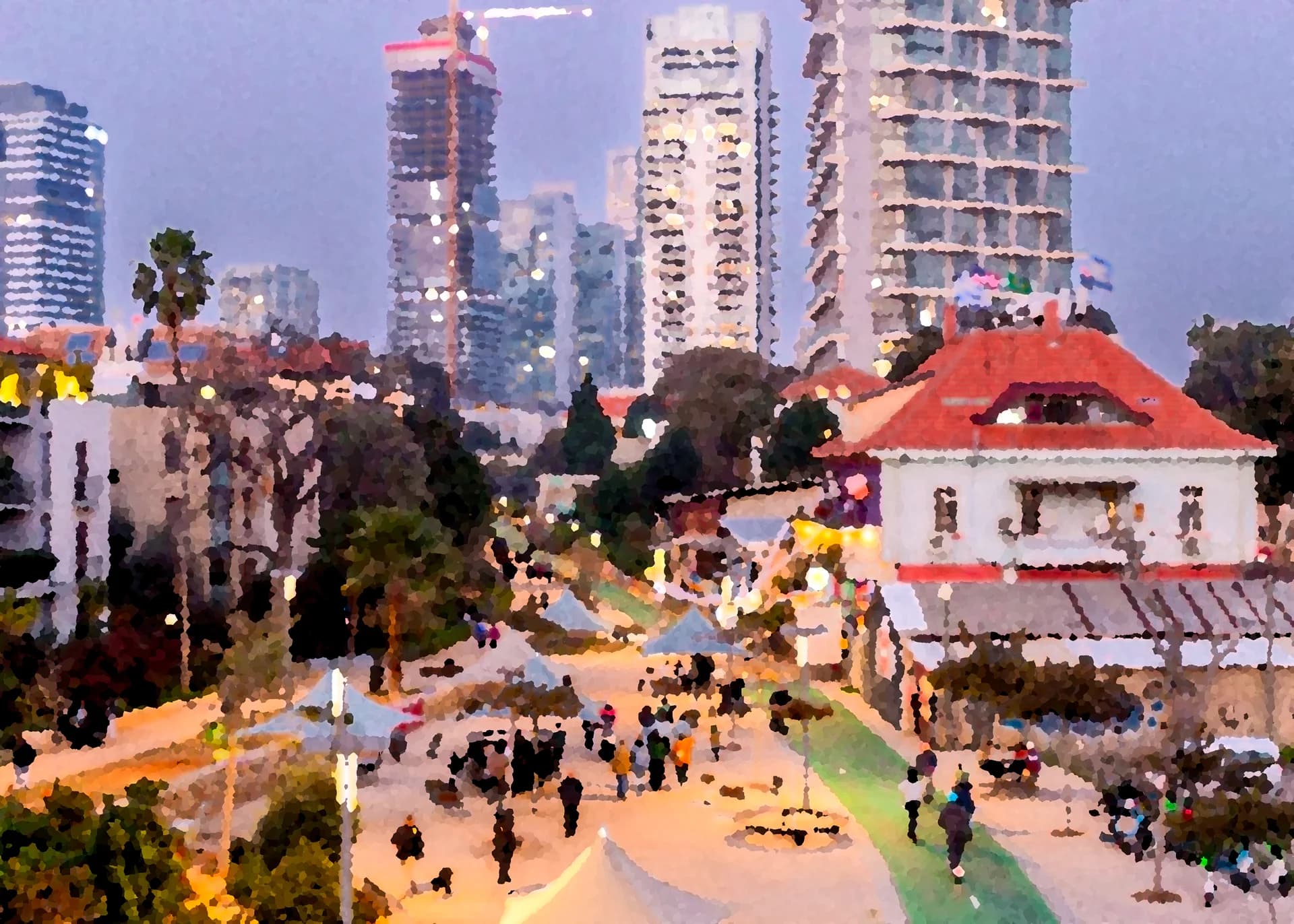 Tel Aviv, Park HaMesila at dusk