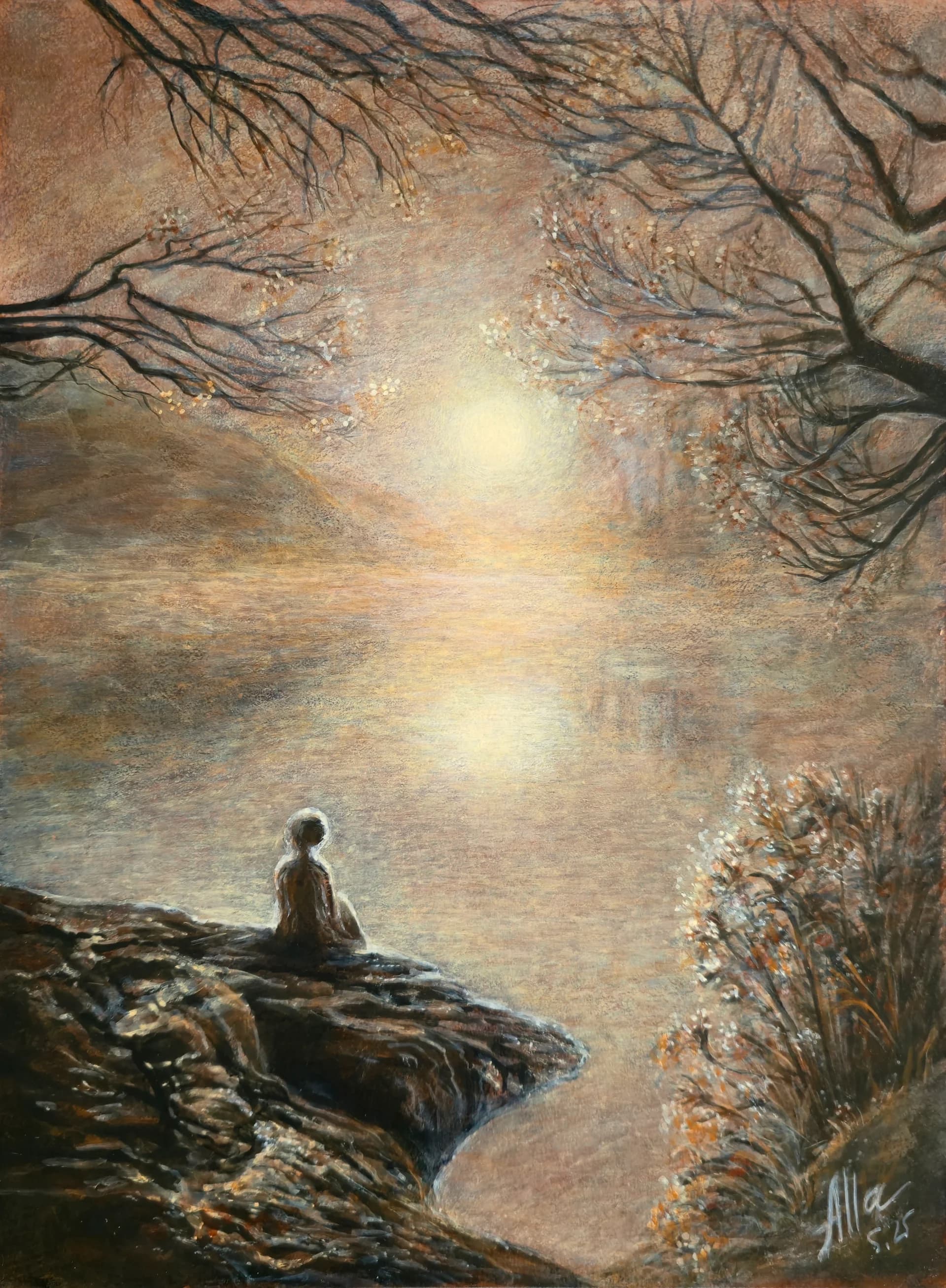 Watching the Sunrise โ Romantic Symbolist Landscape