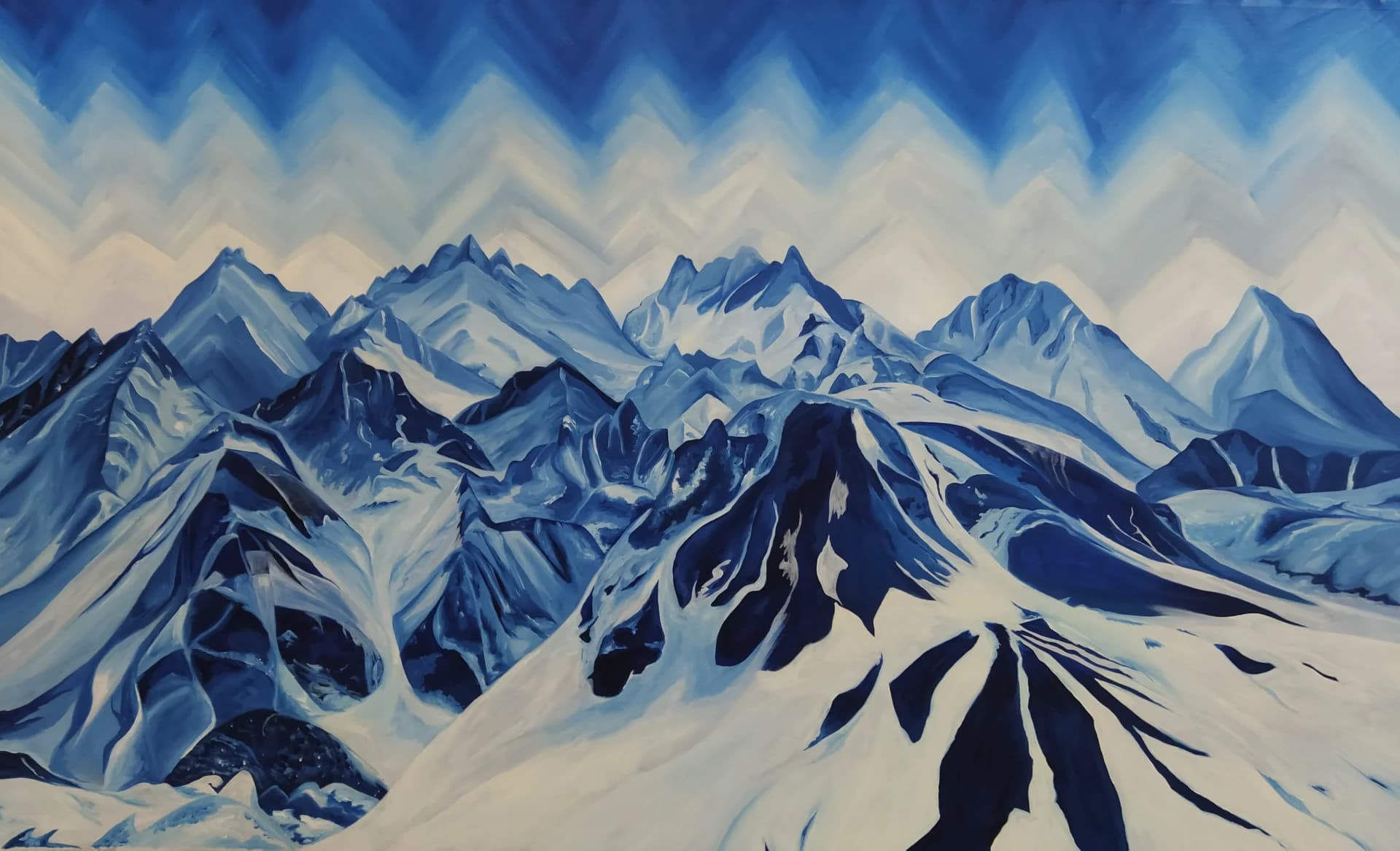Mountain in Prussian Blue